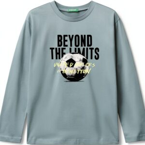 T-shirt Benetton bambini cotone manica lunga stampa-0