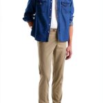 Pantaloni Chino Uomo Benetton Cotone Design Moderno-0