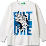 T-shirt bambini Benetton cotone jersey morbido stampe-0