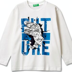 T-shirt bambini Benetton cotone jersey morbido stampe-0