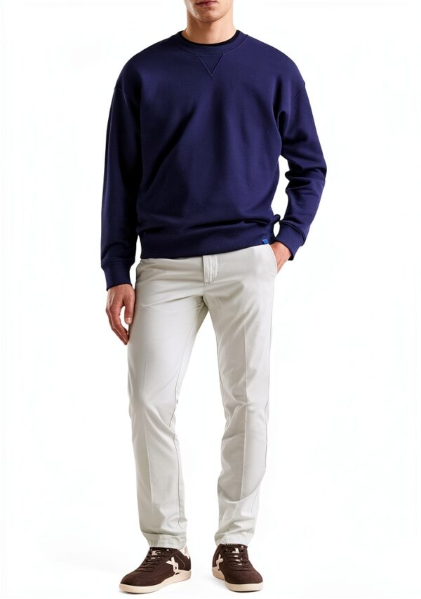 Pantaloni Chino Benetton Uomo Cotone Design Moderno-0