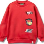 Felpa Benetton bambini cotone girocollo stampa multicolore-0