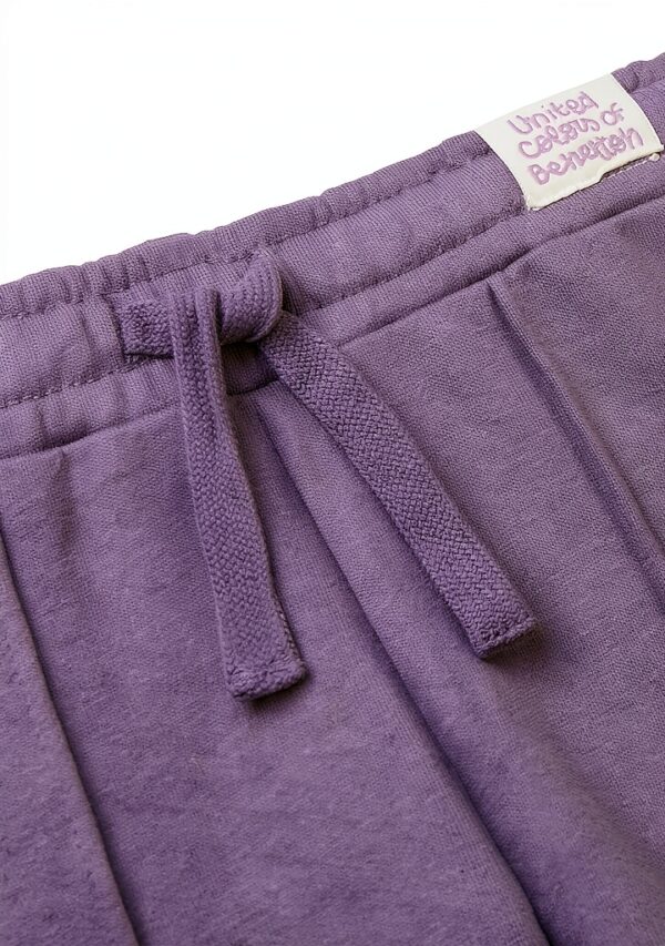 Pantaloni bambina Benetton pantafelpa cotone cropped palazzo-2