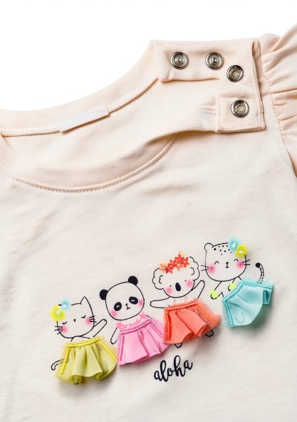 Tshirt Benetton bimba cotone verde bianco taglie neonato-2