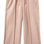 Pantaloni bambina Benetton pantafelpa cotone cropped rosa-0