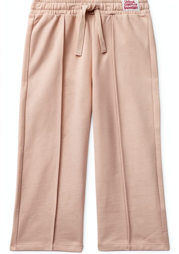 Pantaloni bambina Benetton pantafelpa cotone cropped rosa-0