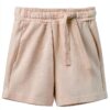 Pantaloni bambina Benetton pantafelpa cotone cropped rosa-1