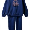 Completo felpa Benetton bambini cotone logo impunture-0