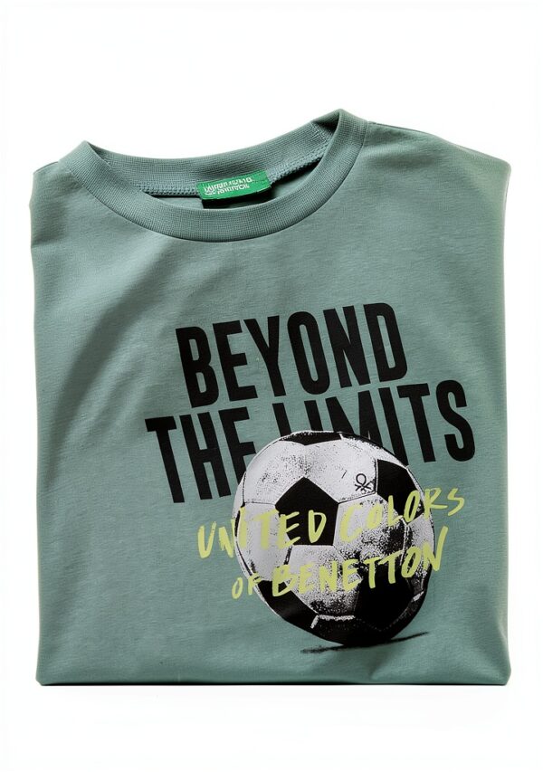 T-shirt Benetton bambini cotone manica lunga stampa-2