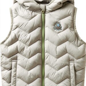 Gilet Benetton Bambine Microiniezione Cappuccio Blu Verde-0
