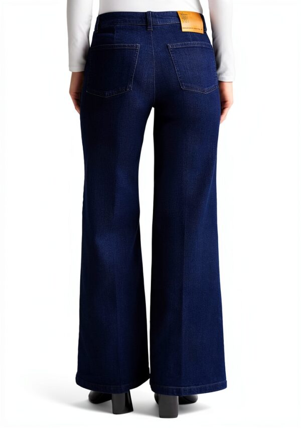 Pantaloni donna denim stretch Benetton wide leg-1