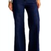 Pantaloni donna denim stretch Benetton wide leg-0