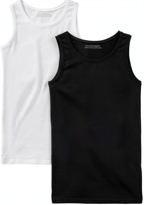 Canotta Benetton bambine cotone organico nero-0