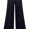 Pantaloni donna denim stretch Benetton wide leg-2