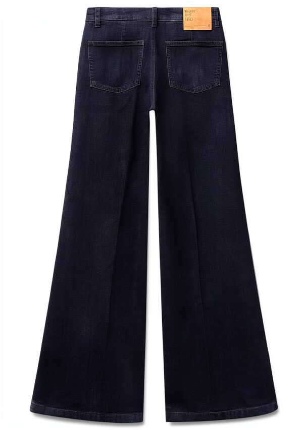 Pantaloni donna denim stretch Benetton wide leg-2
