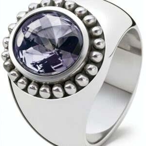 Anello in argento Ti Sento con pietra malva sfaccettata, misura 14-0