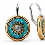 Orecchini del brand Ti Sento Milano. Orecchini in argento sterling color oro di colore turchese. Il peso è 0,009. La referenza è 7971TQ-0