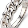 Ti Sento Milano Anello da Donna Gioiello Realizzato in Argento Sterling rodiato. Anello di Misura 14 Trendy cod. 12209SI-0