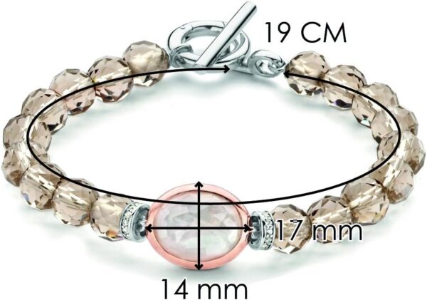 Ti Sento Milano - Bracciale in argento sterling placcato al rodio, lunghezza 19 cm, 2864 TB-3